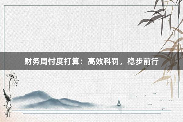 财务周忖度打算：高效科罚，稳步前行